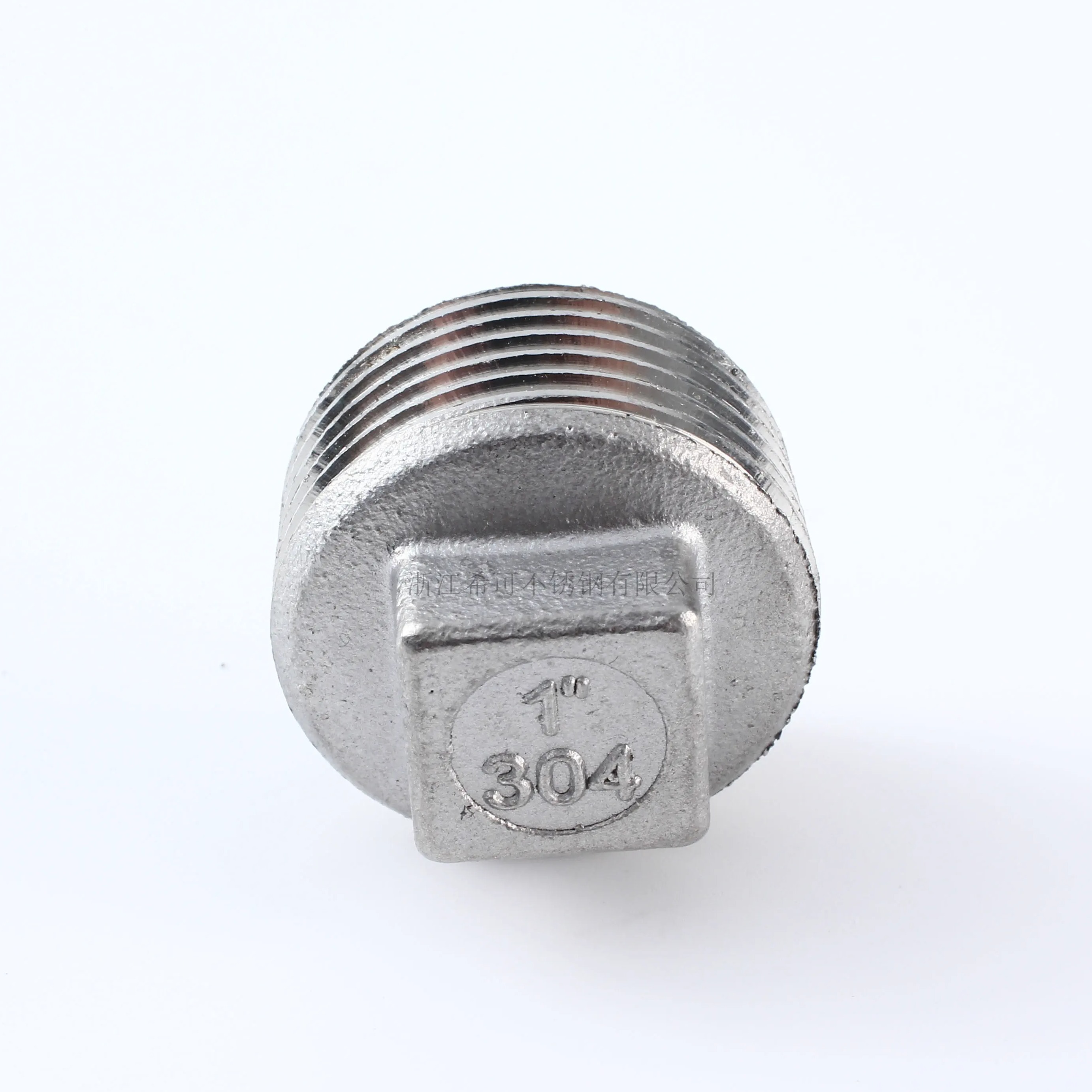 304不锈钢外丝堵头外螺纹四角头塞头堵板内接水暖配件封头4分6分