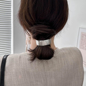 韩范金属拉丝发夹女高级感2025新款 头饰简约抓夹发卡弹簧夹马尾扣