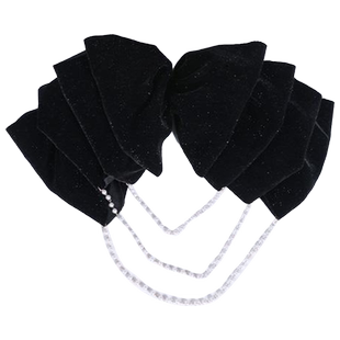 满天星超仙丝绒蝴蝶结头饰显发量2025新款顶夹弹簧夹珍珠链条发夹