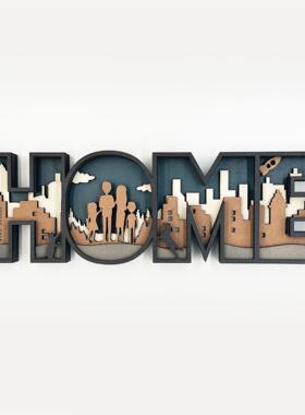 新款制LOVE&OME木摆饰件创意设计Hjy2308213D字母家居客厅装工艺