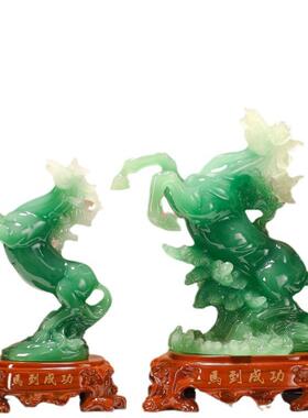 僮烨水晶马摆TY376083工艺品马到客成功家居厅办办公室装饰件品公