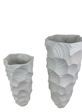 简约代黑家白色陶瓷打现孔摆件花厅瓶样板JDV房售楼处客软装居