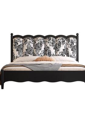 法式波浪实木床代27899简约双风人现床1米公主床51米8主卧婚床中