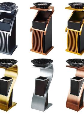 不锈钢灰酒店垃圾桶堂商场用立式KT电梯大口新概念烟桶带烟灰5416