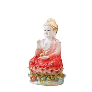 陶瓷艺品牟玉瓷五彩来佛祖如释迦尼佛FQA家居摆工件