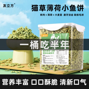 1000g猫薄荷饼干磨牙洁齿猫咪零食化毛球片成幼猫猫草罐头猫零食