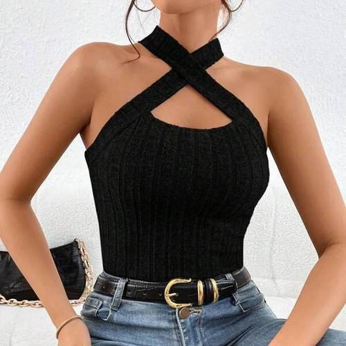 clothes women youthful tops tank camisole navel exposure