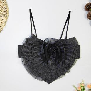 Sexy backless bellyband organza three-dimensional flowers