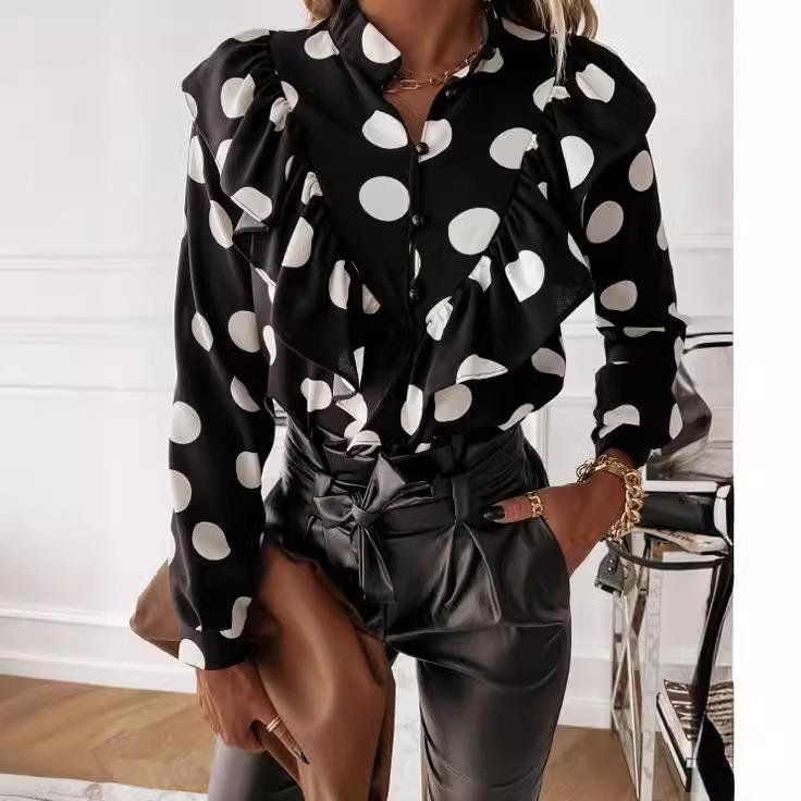 women long pink blouses shirt  spring summ pleated puff
