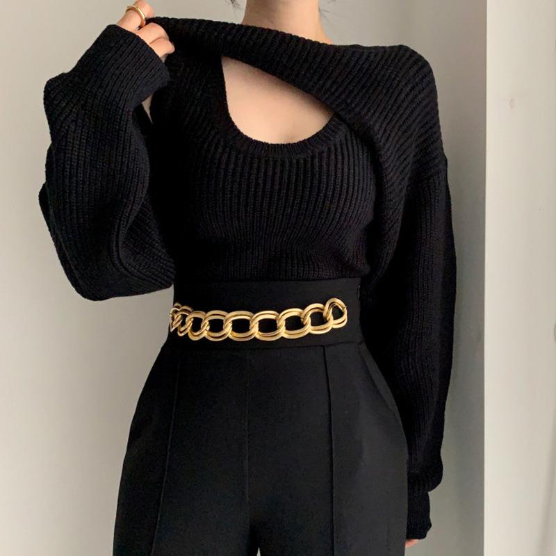 short slim for knitted suit two-piece plus women outerwear