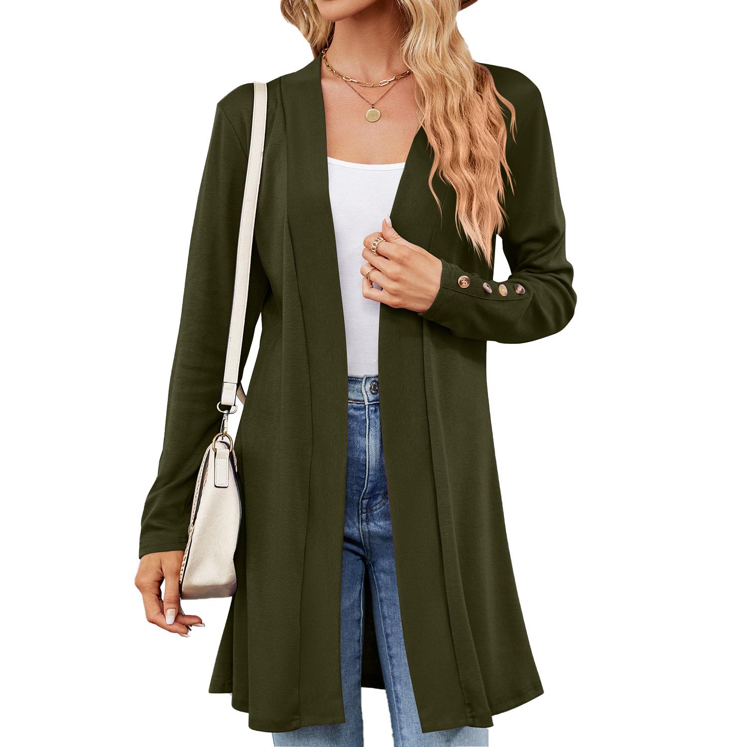 women for jacket knitted loose cardigan sleeve long button