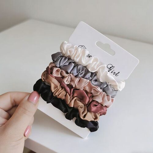 4pcs Pure Silk Skinnies Small Scrunchie Set Hair Bow Ties Ro
