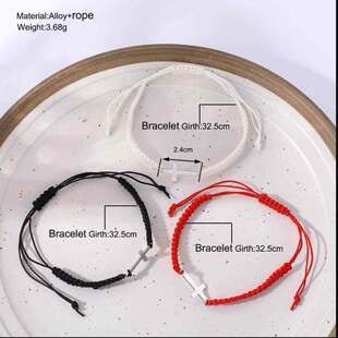 欧美十字架手链 men women foreign trade cross woven brlet