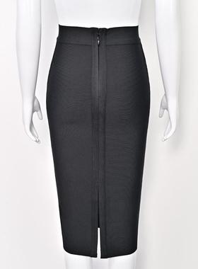 Womens back slit slim elastic tight bandage skirt long hip