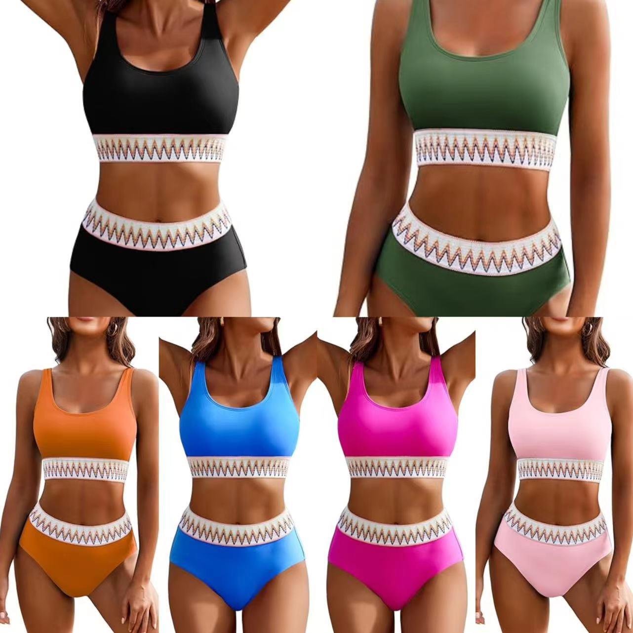 swimsuit control belly swimsuit sports piece two waist high