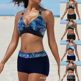 sexy solid Two lace piece bikini neck swimsuit plate