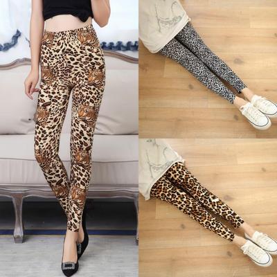 print leopard size large and soft pants skinny elastic