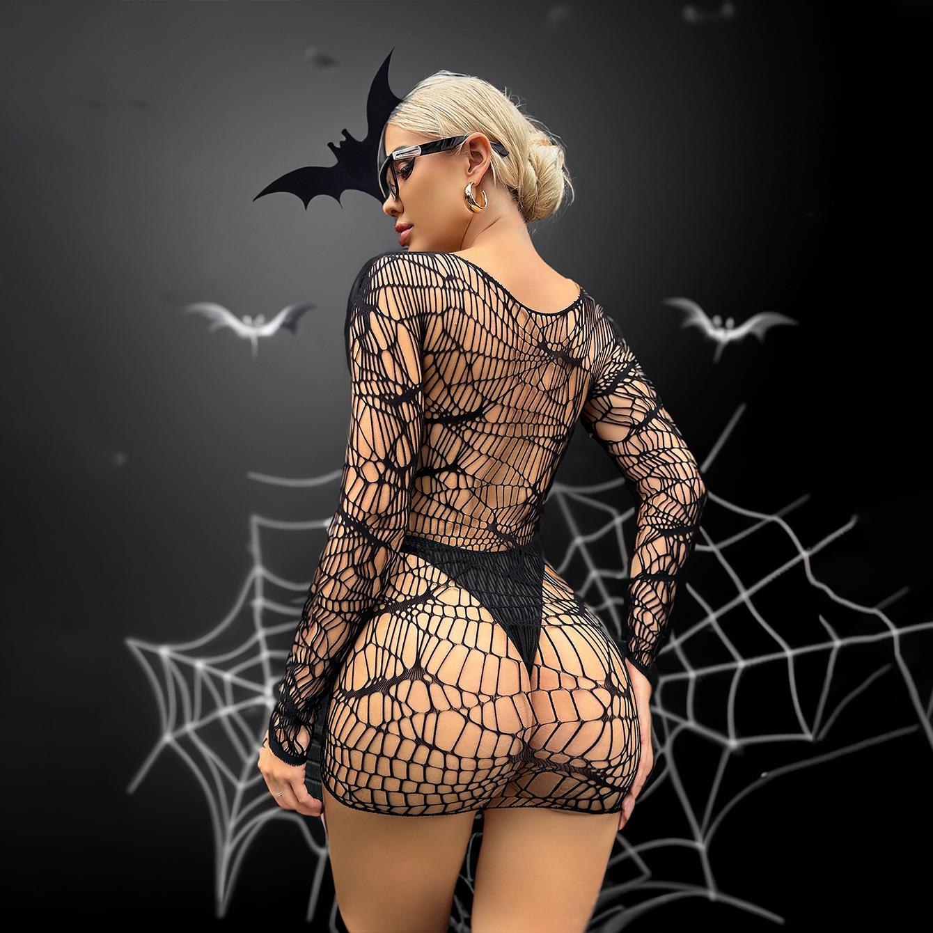 nightclub female lingerie sexy web spider skirt hip short