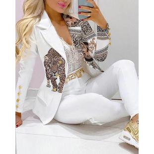 collar breasted double outfits lapel pants female blazer