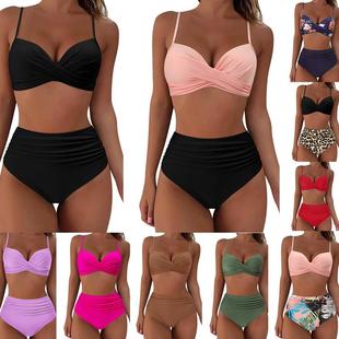 digital piece tie swimsuit chest womens Bikini two