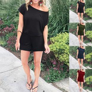 short shoulder sleeve pocket loose Fashion ladies oblique