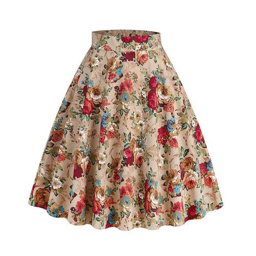 Womens clothing Hepburn floral skirt clothing womens