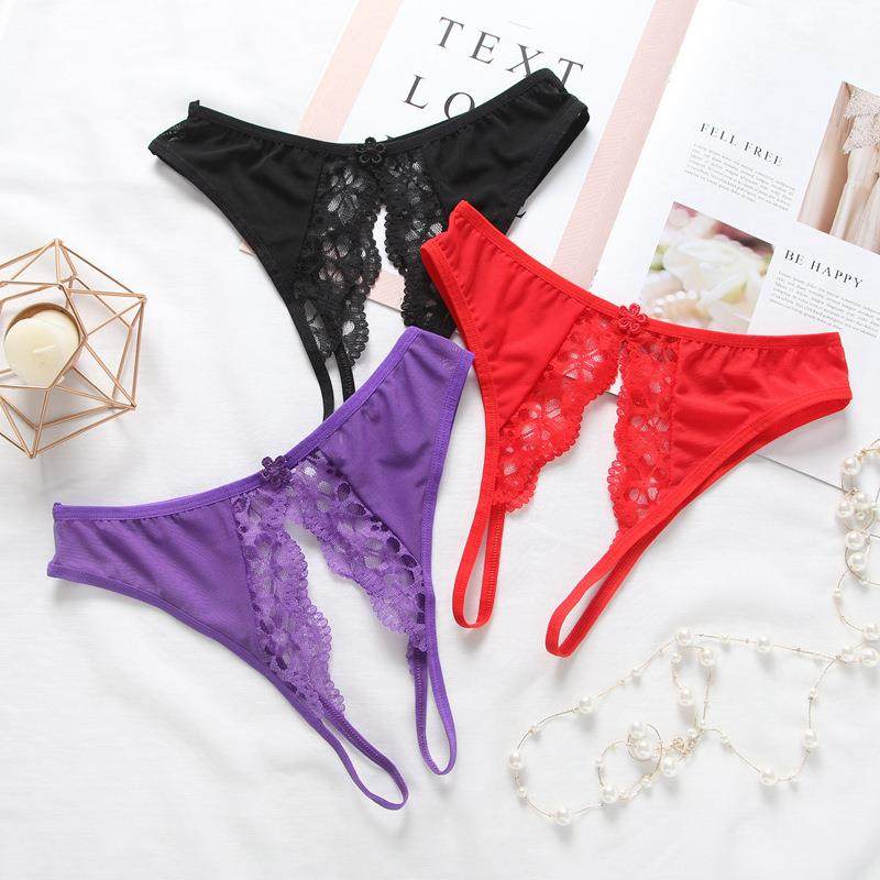 Sexy erotic underwear for women crotchless thong
