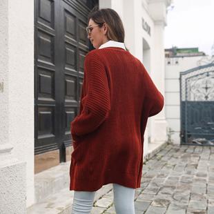 loose cardigan sweater womens twist knitted long