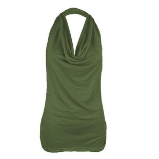 ruched halter tank street new backless summer white sexy