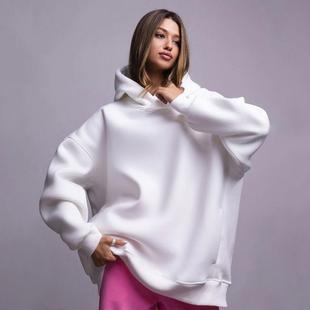 hooded Solid color sweatshirt women loose for hoodie simple