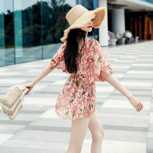 Fairy style floral skirt covering belly and slimming
