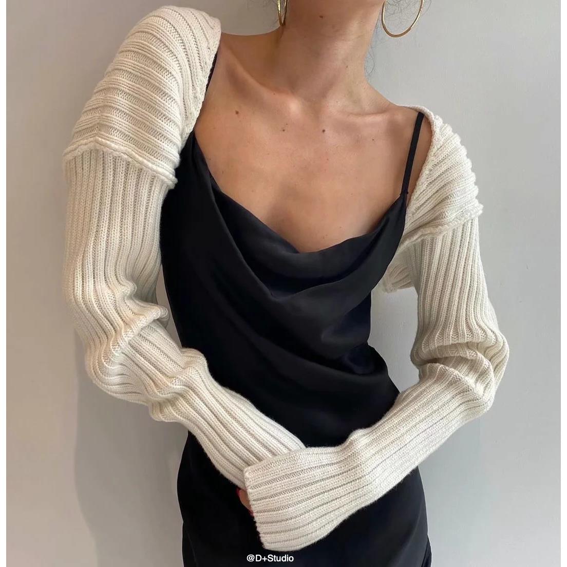 sweater chest open sexy female top knitted shawl
