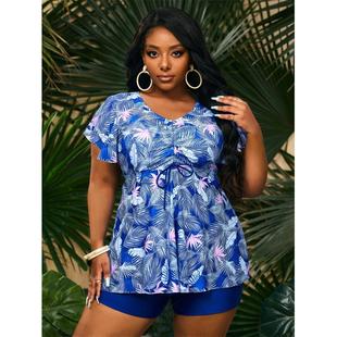 swimsuit piece plus size skirt Tankini boxer two