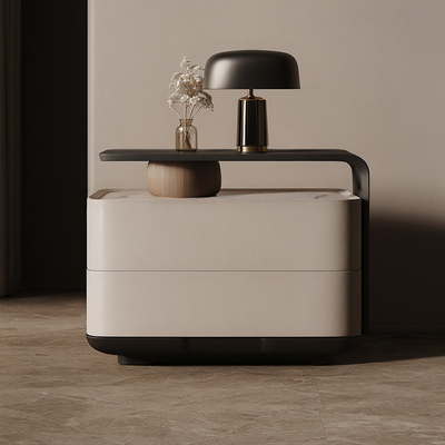 萨洛缇 意式极简床头柜高级感卧室主卧现代轻奢中古风简约床边柜