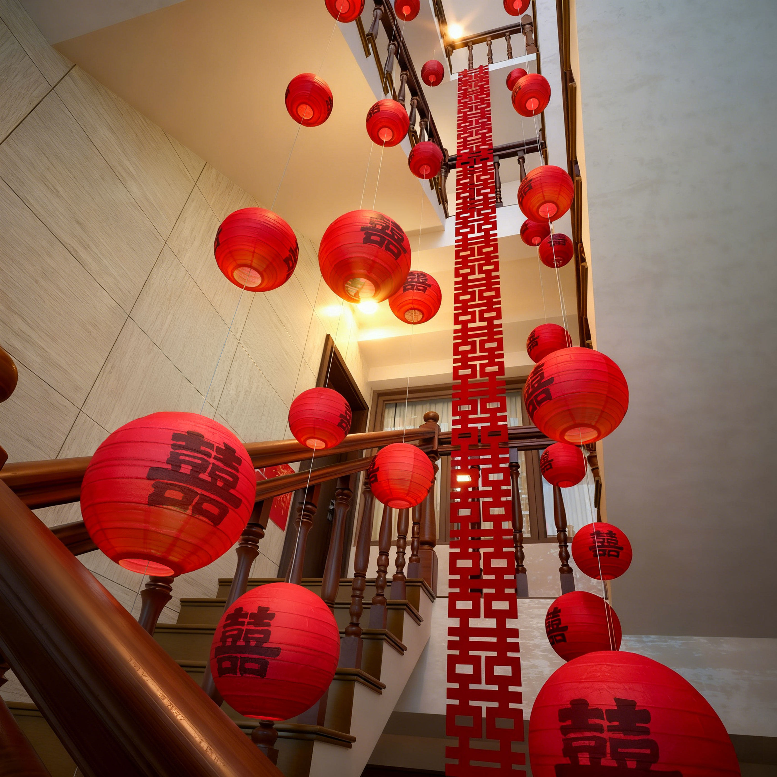 楼梯扶手结婚布置装饰农村婚房拉花喜字台阶墙面高级用品大全套装,节庆用品/礼品,拉花,淘宝优惠券,粉丝福利购,淘宝优惠卷