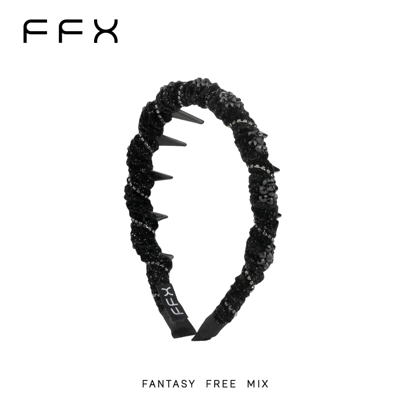 弗弗西FFX细闪璀璨丝绒缠绕齿梳发箍繁星之夜发卡洗脸后戴式头箍