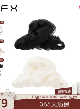 弗弗西FFX[双色流光]抓夹发量多少白色发夹云朵鲨鱼夹高级感发饰