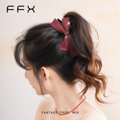 红色蝴蝶结抓夹过年新年本命年