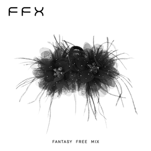 弗弗西FFX舞池星河高级感立体花片氛围感羽毛显发量抓夹黑色发饰