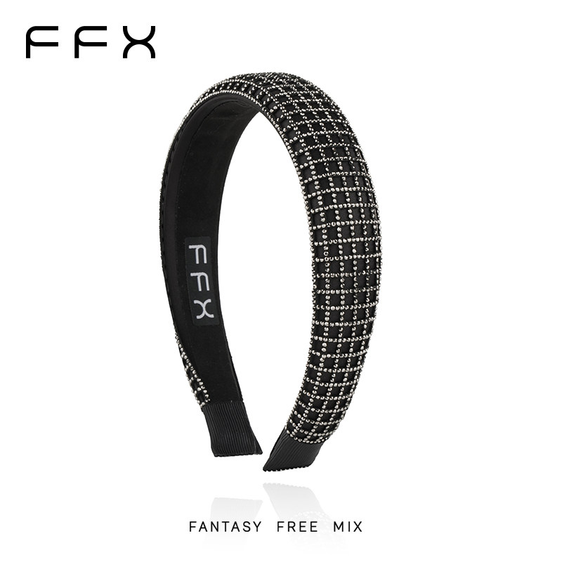弗弗西FFX闪钻高颅顶蓬松发箍女款星光恋人黑色]高级感显脸小头饰