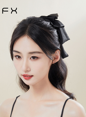 弗弗西FFX黑色大号飘带蝴蝶结抓夹~初见~发夹高级感后脑勺马尾夹