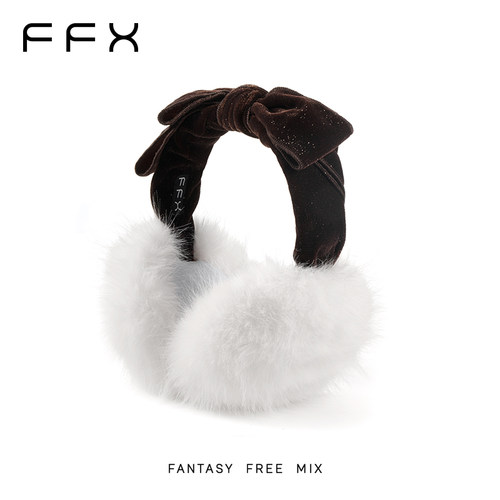 弗弗西FFX耳罩蝴蝶结毛绒护耳保暖耳包发箍冬女耳套星夜暖暖耳暖