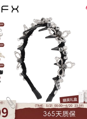 FFX弗弗西【星醉梦露】黑色重工水晶齿梳发箍女高颅顶轻奢高级感