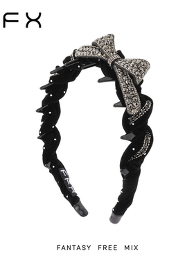 FFX弗弗西【浮光蝶影]黑色蝴蝶结满钻发箍女高颅顶发饰高级感精致