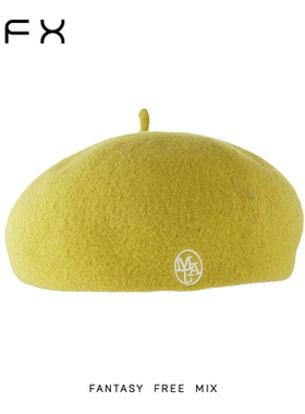 FFX弗弗西[温柔时光]高级感定制羊毛时尚贝雷帽女显脸小黄色帽子