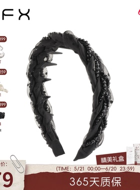 FFX弗弗西【璀璨织梦】黑色麻花辫发箍发饰女显脸小宽边齿梳显发
