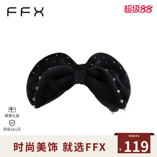 弗弗西FFX温暖典雅小清新香蕉夹竖夹子[原创霜花]黑色马尾发夹女