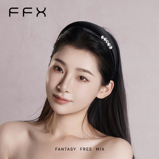 FFX弗弗西光落边境闪钻黑色宽版发箍头箍发饰高颅顶高级感显脸小
