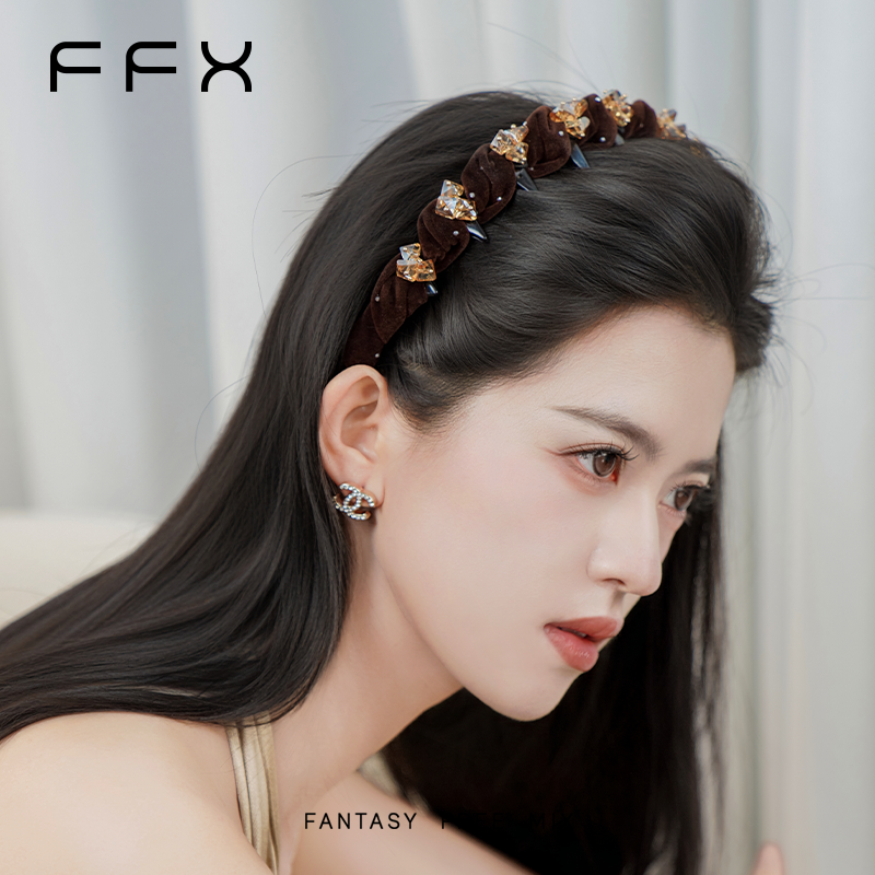 弗弗西FFX星钻密语碎发整理高颅顶发箍女款2025新款洗脸发卡头箍