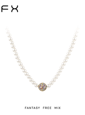 弗弗西FFX【霓虹】磁吸七彩灯球优雅珍珠项链